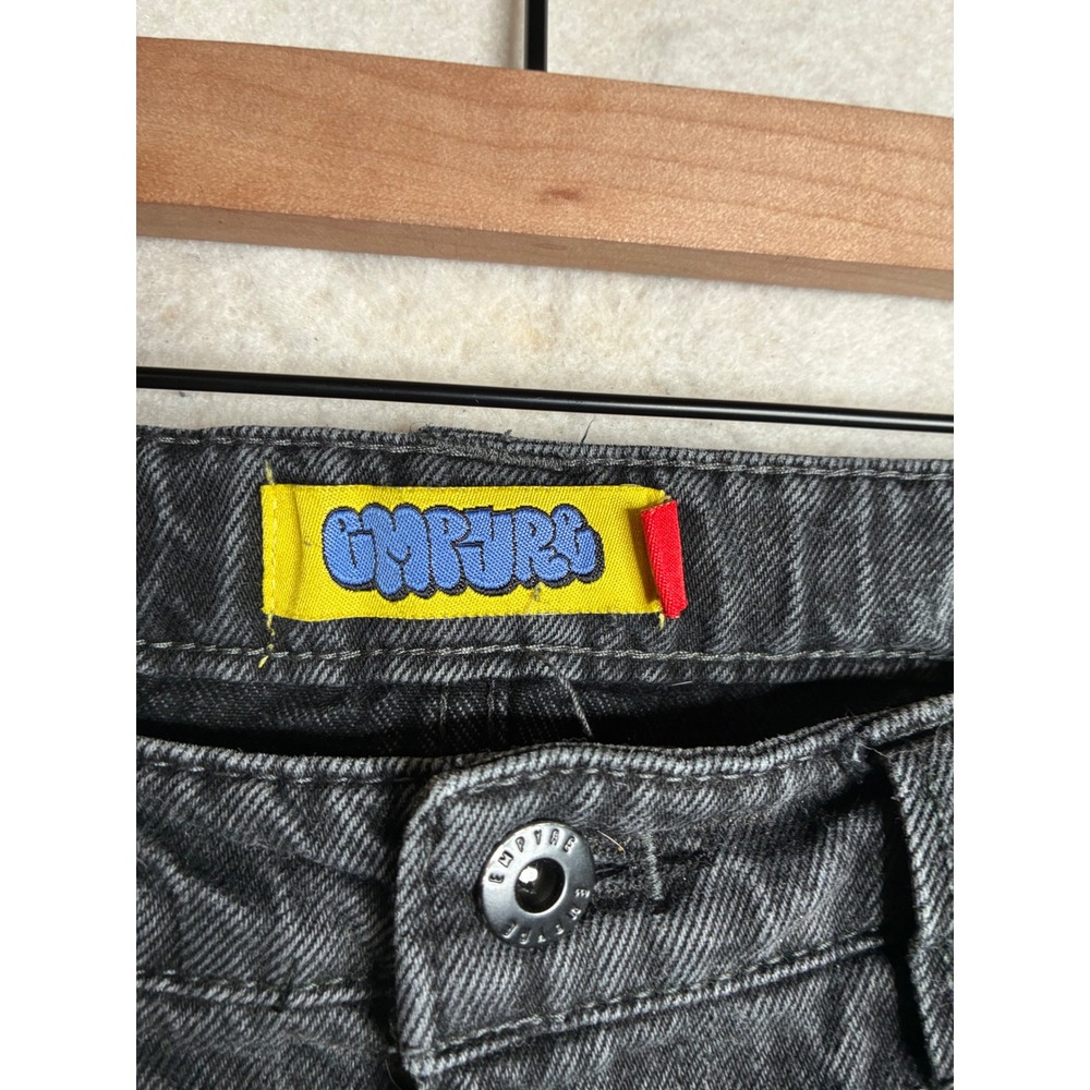 Empyre Loose Fit Skate Jeans Black Denim Boys Sz 25 Adjustable Waist Streetwear - Picture 5 of 15